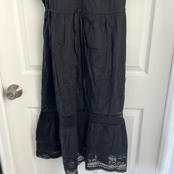 Velvet by Graham & Spencer Andy Short Sleeved Cotton Midi Dress Black S $239 - Picture 7 of 11